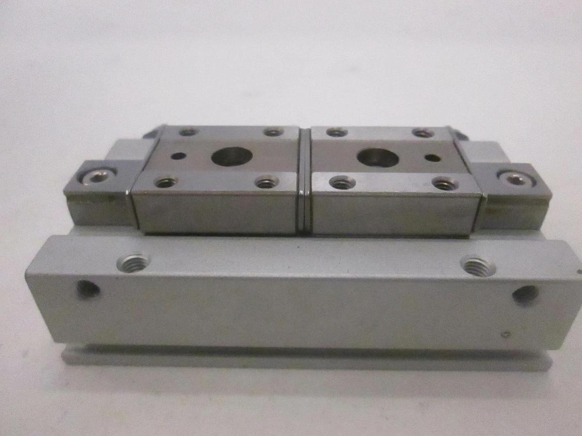 Used SMC, Pneumatic Gripper w/ 2 Slides, MHF2-16D1R, Used