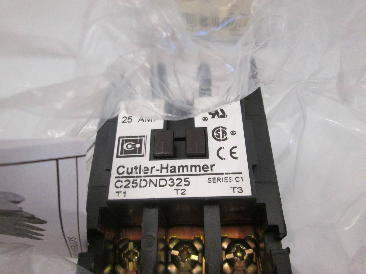 Used Cutler-Hammer, C25DND325A, Contactor, 3 Pole, 25A, New