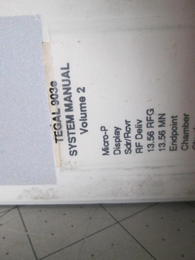 Used Tegal, 903e, System Manual, Volume 2, Used