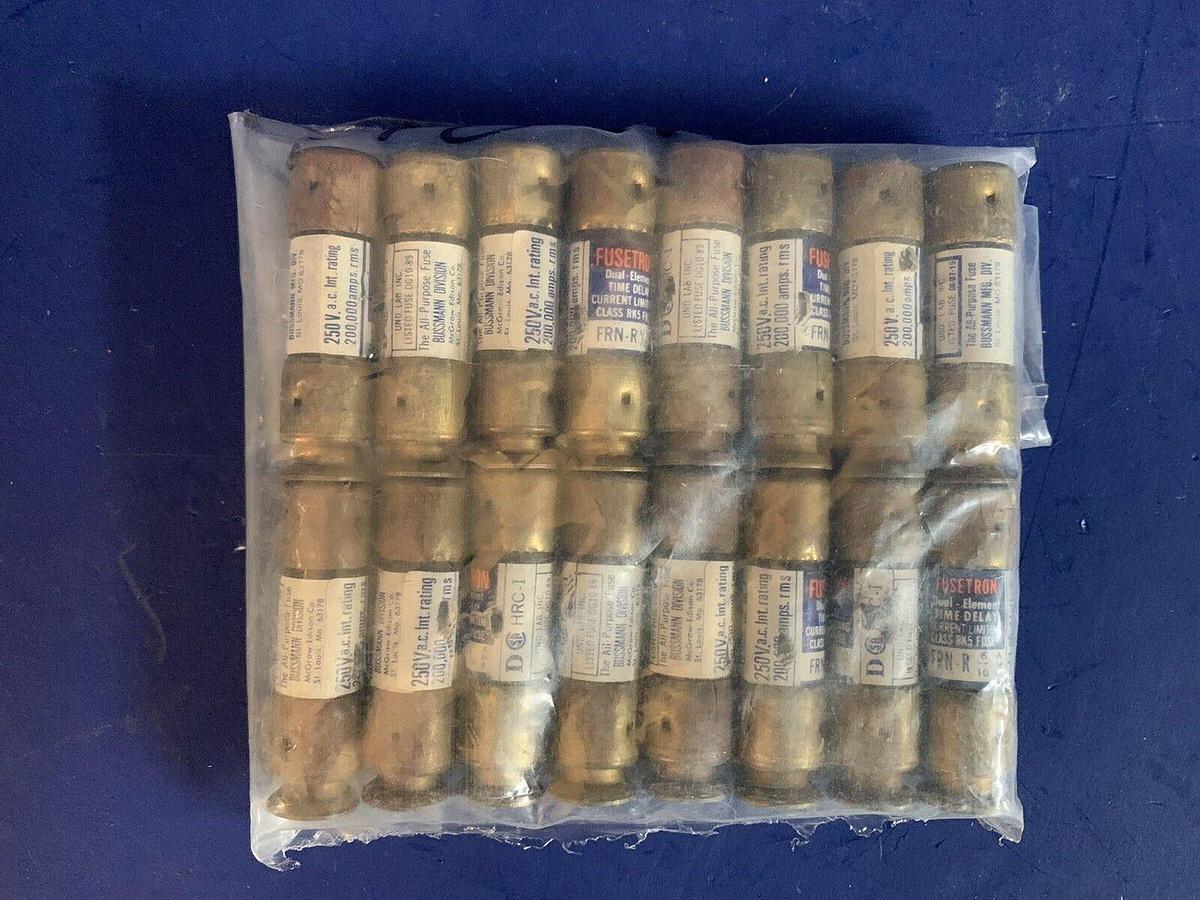 Fusetron FRN-R 6/10 Time Delay Current Limiting Fuse 250VAC, Lot of 16