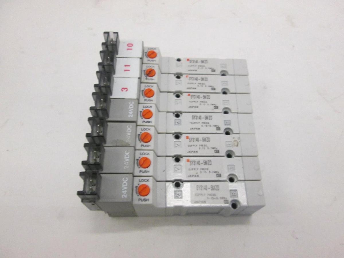 Used SMC, SY3140-5MZD, Solenoid Valve, Used, Lot of 7