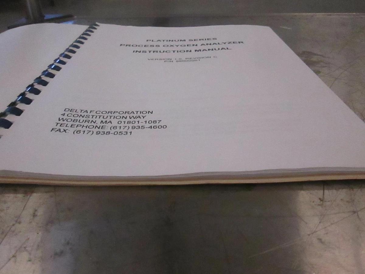 Used Delta F Platinum Series Process Oxygen Analyzer Instruction Manual,99000001 Used