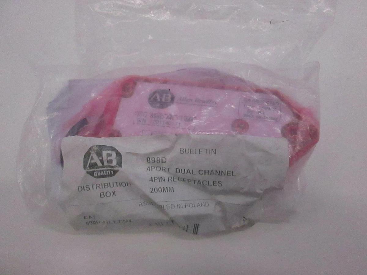 Allen Bradley, 898D, 4 Port Dual channel 4 Pin Receptacles, 200MM, New