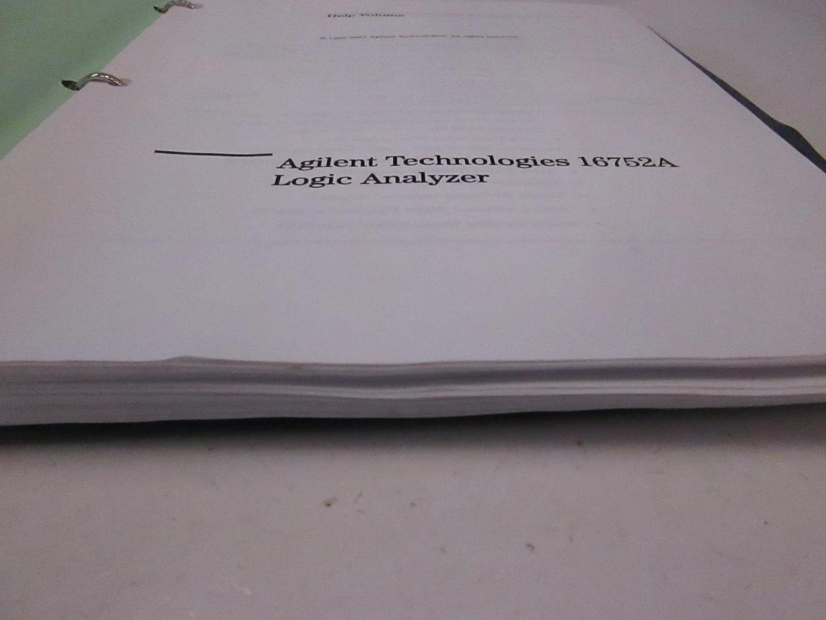 Used Agilent Technologies Model 16752A Logic Analyzer Help Volume, Used