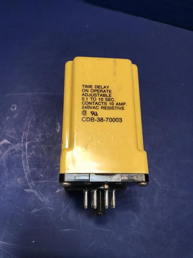 Used Potter & Brumfield CDB-38-70003 Relay, Time Delay On Operate Adj, .1-10sec, Used