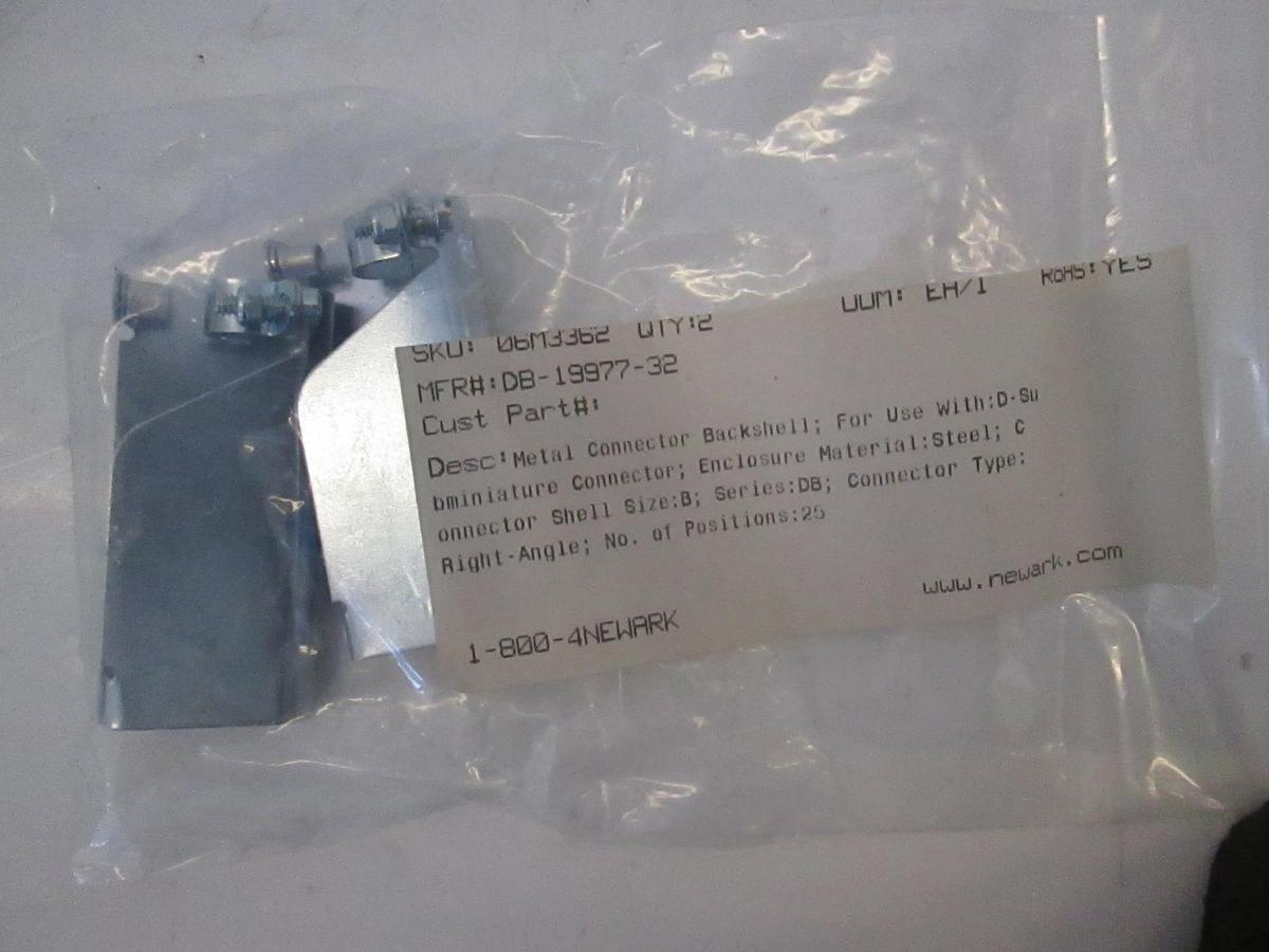 Newark Metal Connector Backshell, DB-19977-32, 25 Position, New, Lot of 2