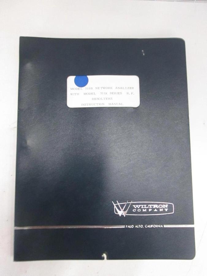 Used Weinschel Model 310B Network Analyzer w/ Model 311x Series Resolver Manual, Used