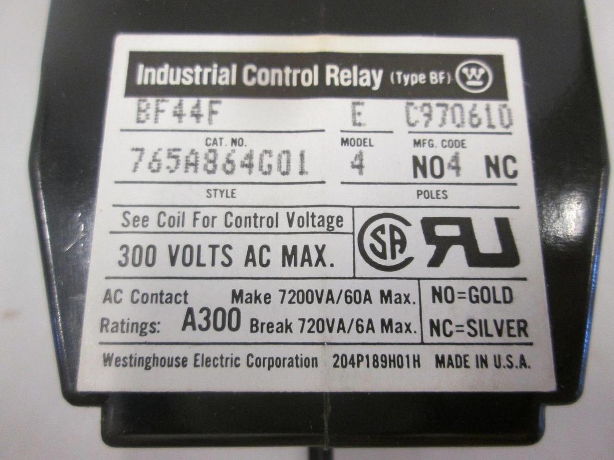 Used Cutler-Hammer, BF44F, Contactor, 4 Pole, 300 V, 10A, New