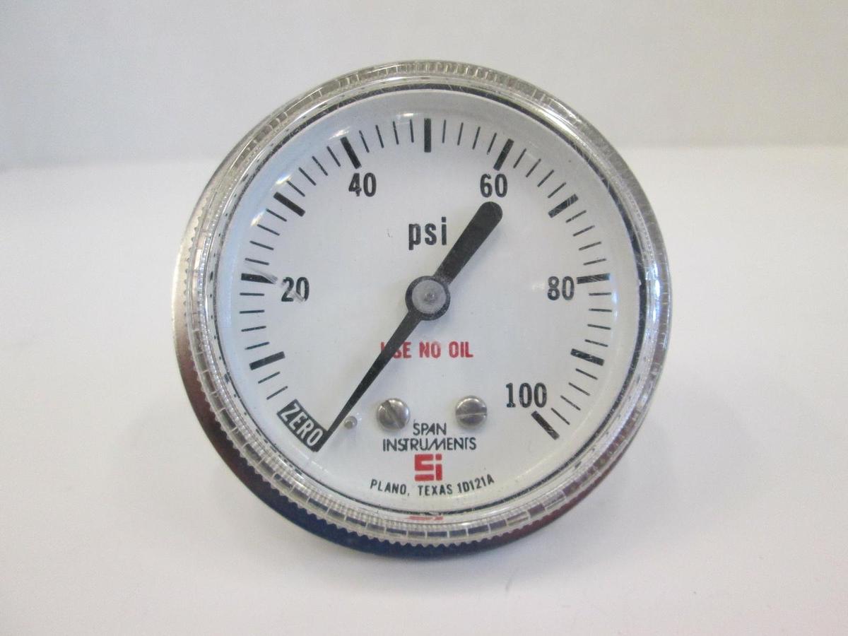 Used Span Pressure Gauge 0-100 psi, 1/4" MVCR, Used