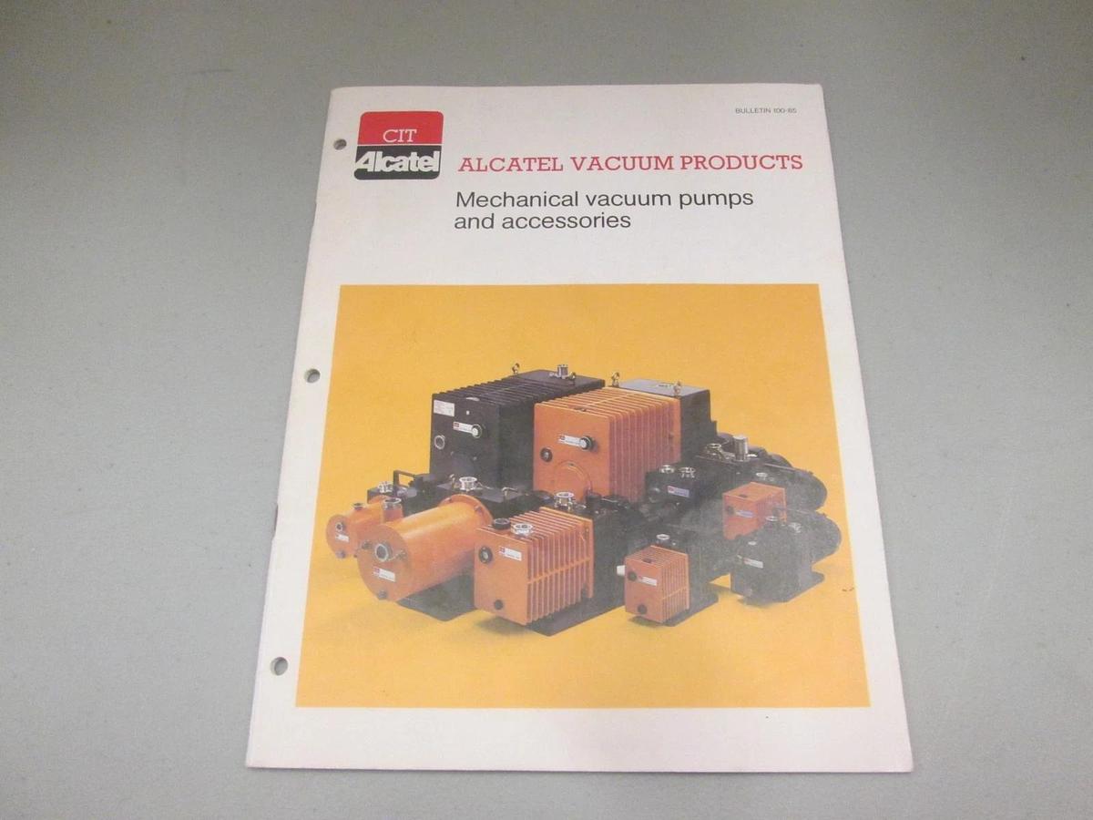 Used Alcatel, 100-85, Mechanical Vacuum Pumps and Accessories Booklet, Used