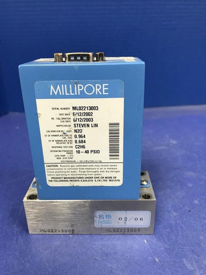 Used Millipore Tylan 2979M MFC Mass Flow Controller CH3F, 100 SCCM, Block Mount