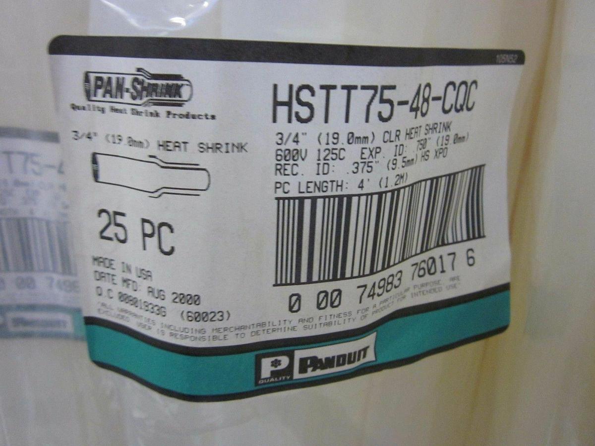 PAN-Shrink HSTT75-48-COC  Clear Heat Shrink, 3/4 " x  4' - Lot of 25