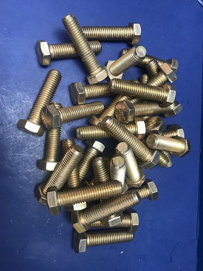 5/8-11 x 2-1/2 Hex Head Cap Screw, Zinc Plated Grade 8, Lot of 33