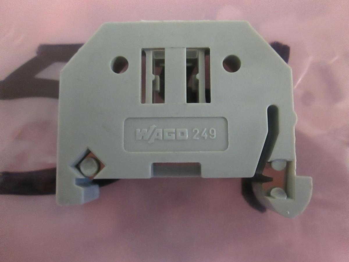 Used Wago 249 Rail Mount Grey End Block Stop Connectors, Lot of 54