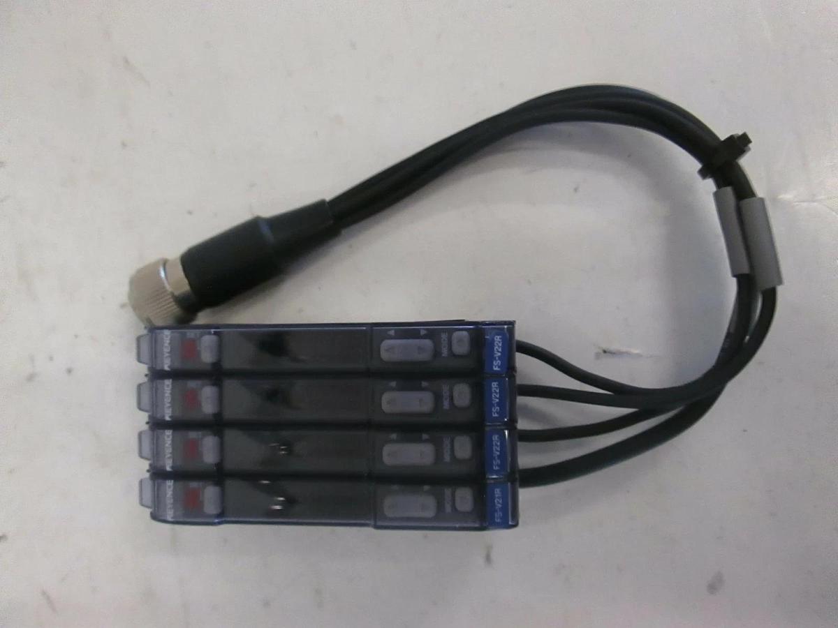 Used Keyence, Fiber Optic Amplifier, FS-V22RP (3) w/ FS-V21R (1), Used, Lot of 4