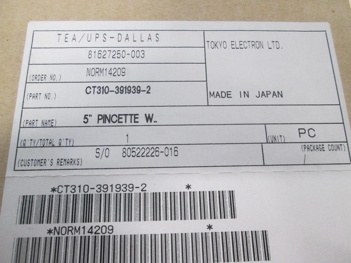 TEL Tokyo, 5" Pincette W., CT310-391939-2, New