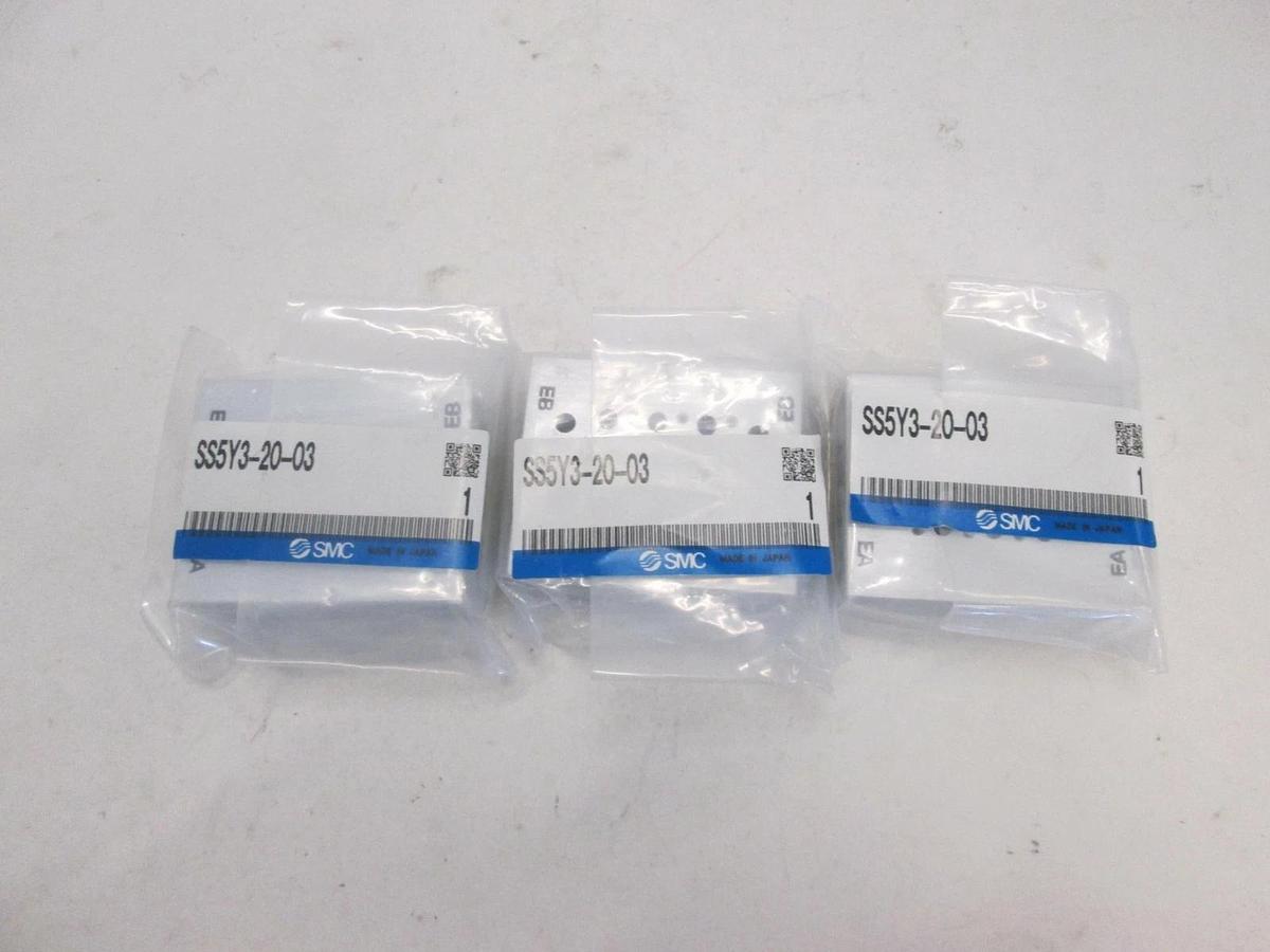 SMC, SS5Y3-20-03, Manifold Block, New, Lot of 3