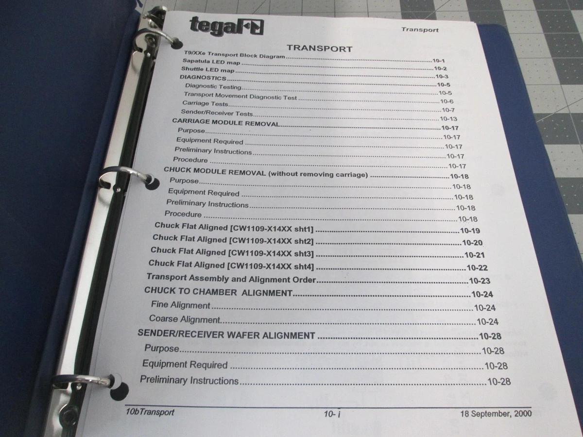 Used Tegal, 10b Transport Manual, Used