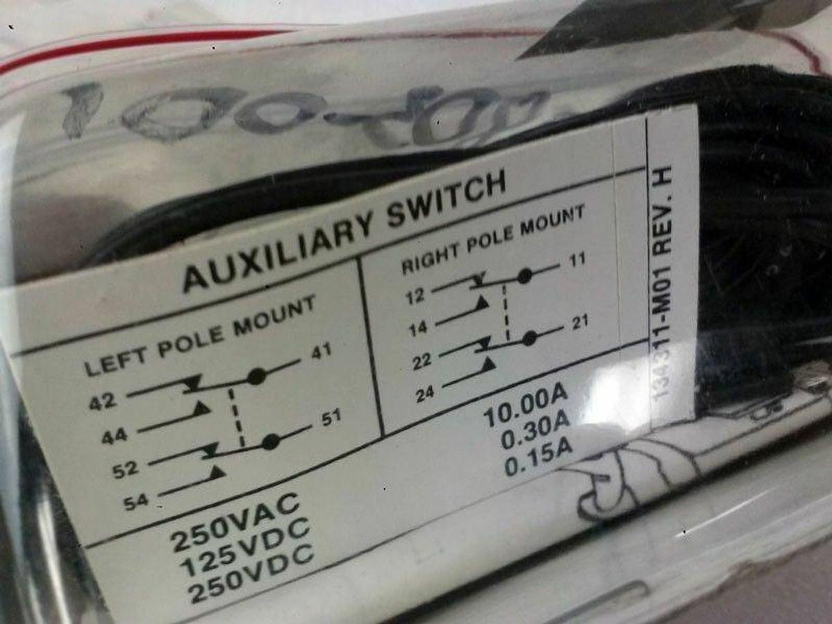 ABB Kaer C094090 Auxiliary Switch 10A/AC 15A/DC 240VAC/250VDC, Lot of 2, New