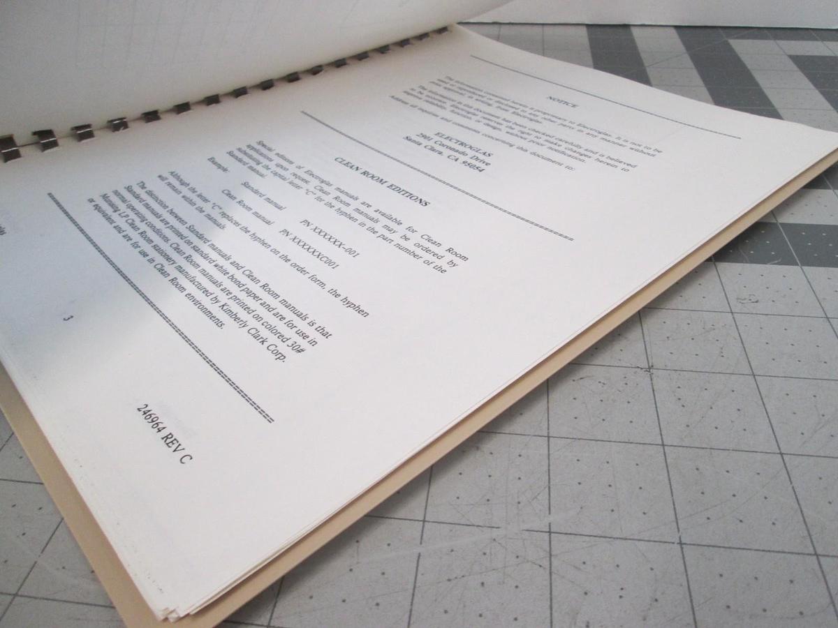 Used Electroglas, Model 2001x, Automatic Wafer Prober Operators Manual, Setup, Used