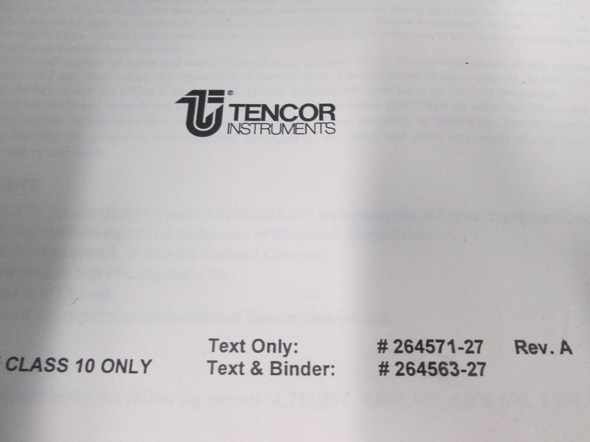 Used Tencore, Surfscan 7600, Patterned Wafer Inspection System, Reference Manual, Used