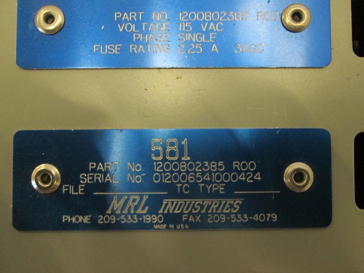 Used Argus, Gas Control Module, Model 581, 10 Channel Single Phase, Used