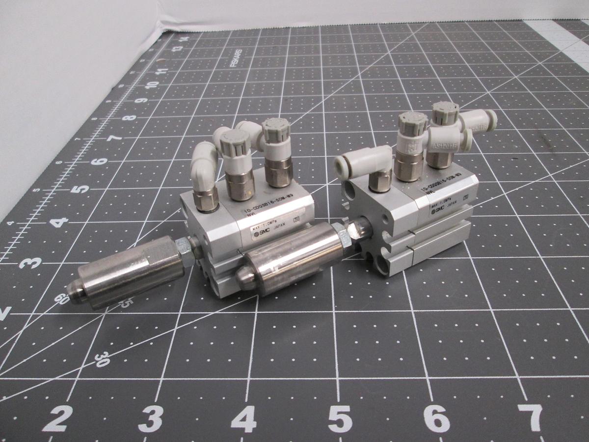 Used SMC 10-CDQSB16-5DM-M9 Compact Cylinder Lot of 2 