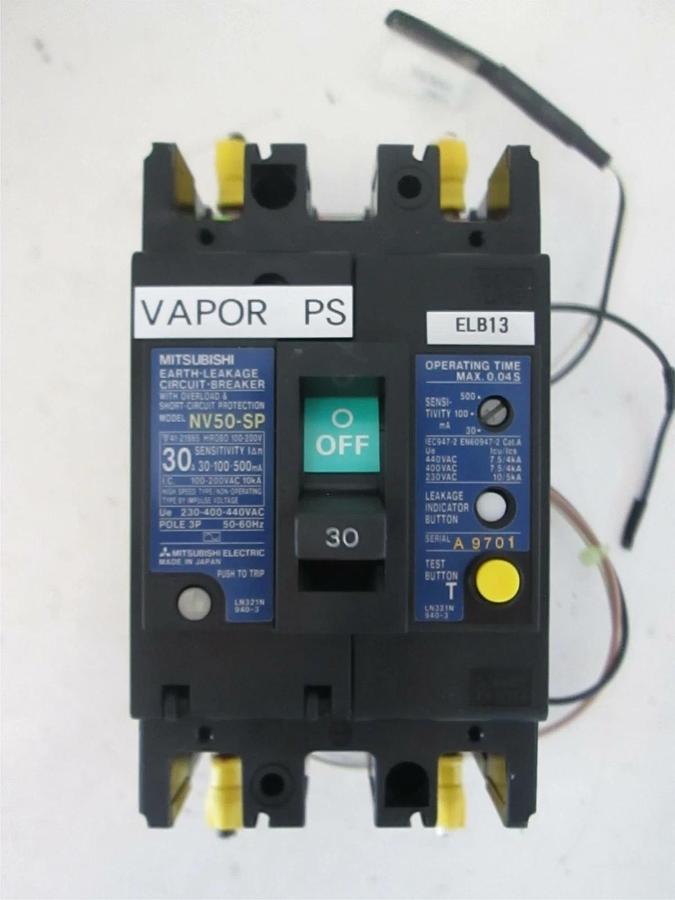 Used Mitsubishi Circuit Breaker Earth Leakage NV50-SP 30A, 3 Pole, Used