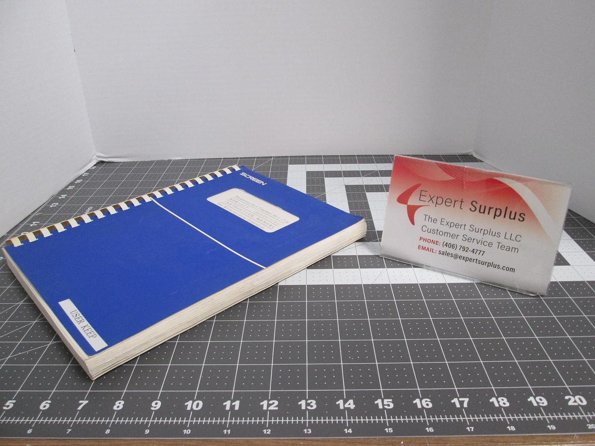 Used Screen, WRW-626, Phosphorous Acid Treatment Unit T-9 Instruction Manual 90520