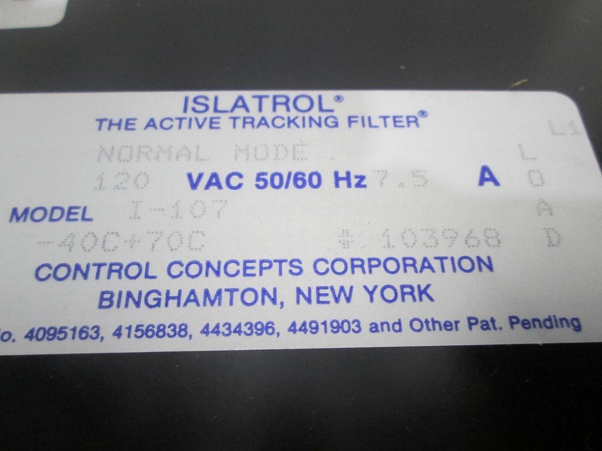 Used Islatrol, I-107, Noise Filter, 7.5A, 120 VAC, Used
