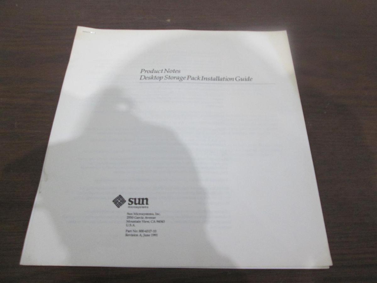 Sun, Product Notes, Desktop Storage Pack Installation Guide, 800-6317-10, New