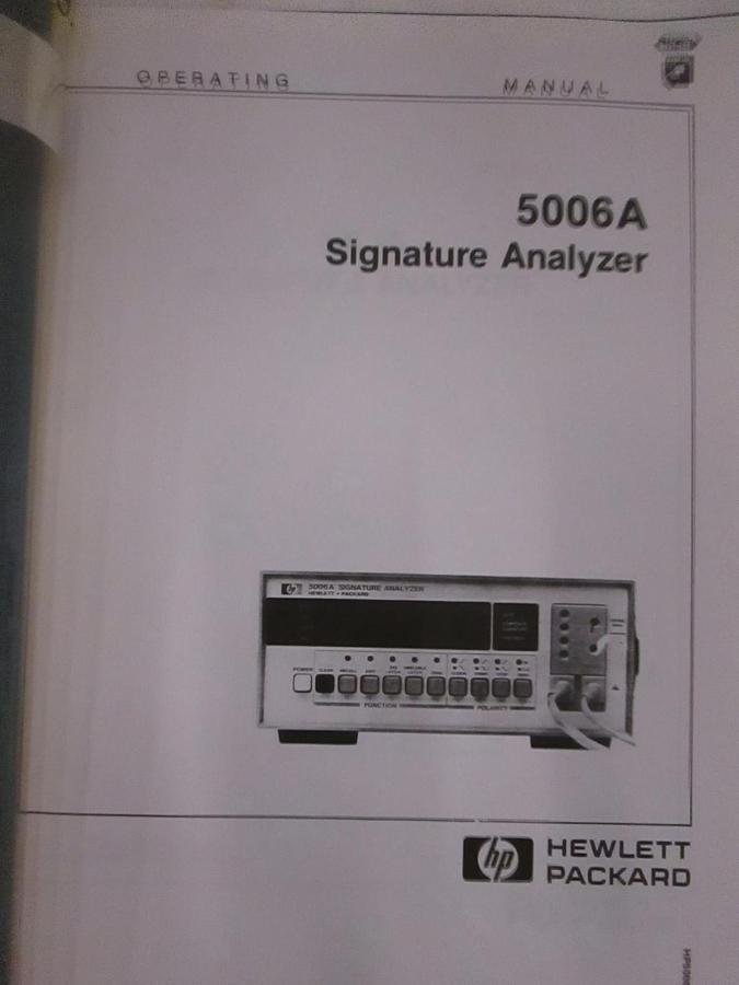 Used HP 5006A Signature Analyzer Operating Manual, Used