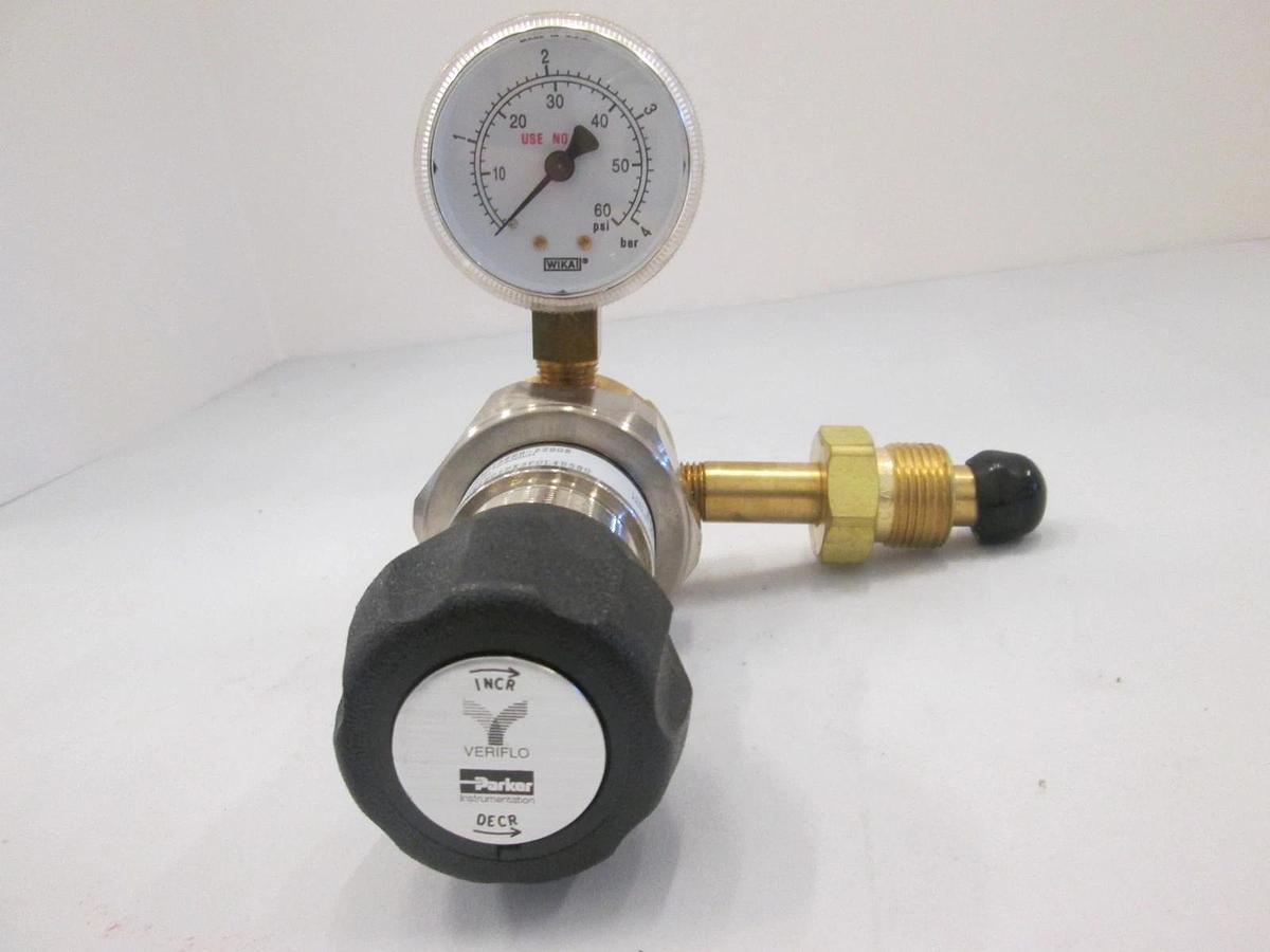 Used Veriflo, IR4201 Regulator Assy w/ 0-60PSI Wika Gauge, Used