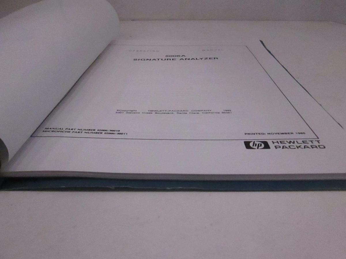 Used HP 5006A Signature Analyzer Operating Manual, Used