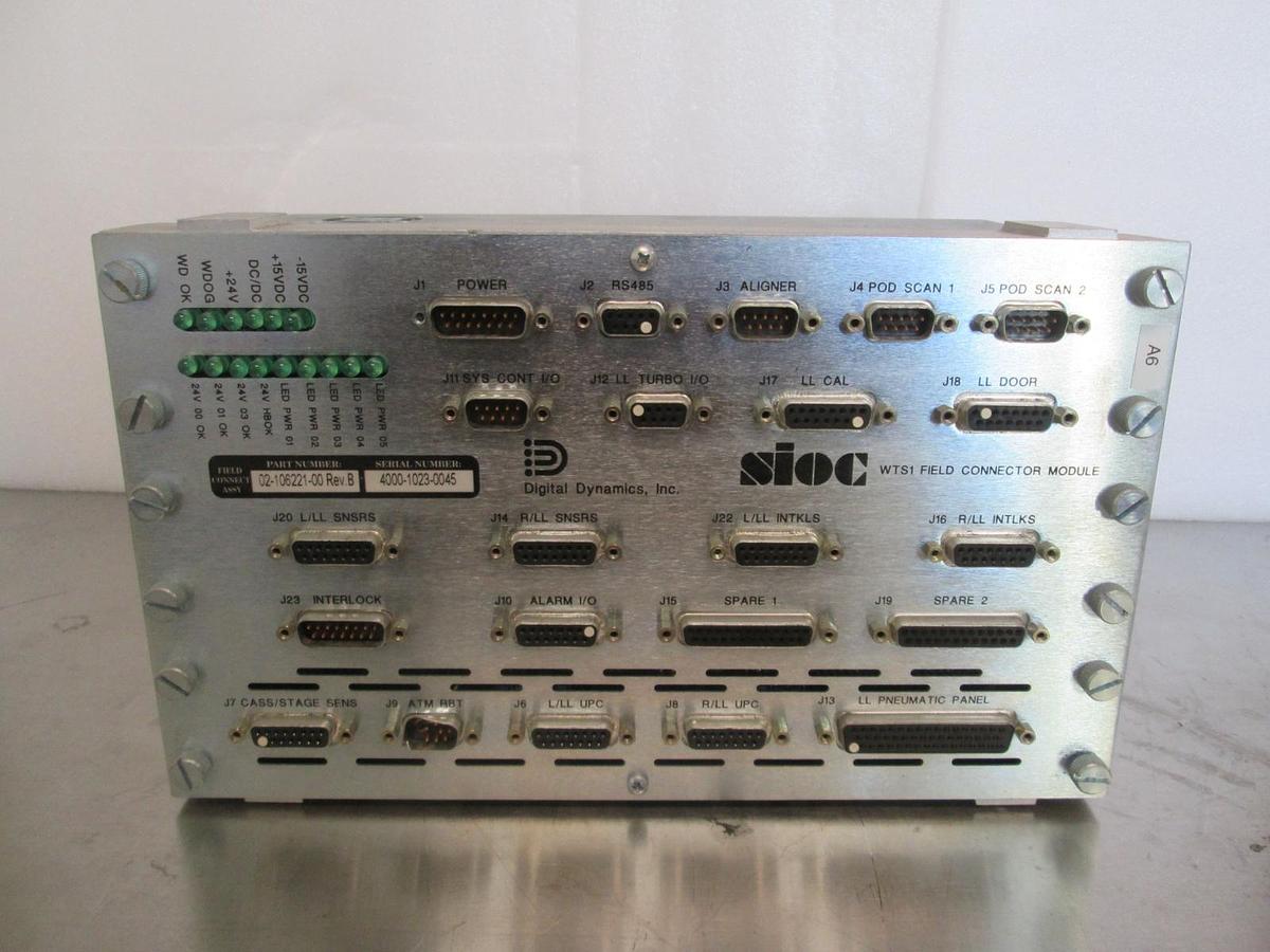 Used Digital Dynamics, SIOC, WTS1 Field Connector Module, 02-106221-00, Used