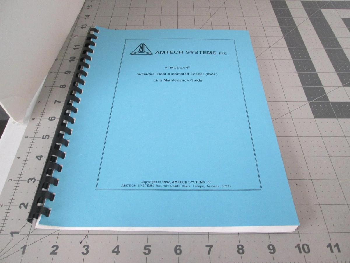 Used Amtech, Atmoscan Individual Boat Automated Loader, Line Maintenance Guide, Used