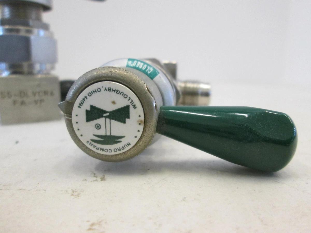 Used Nupro, SS-DLVCR4-FA-VP, Diaphragm Sealed Valve, 1/4 MVCR, Used, Lot of 2