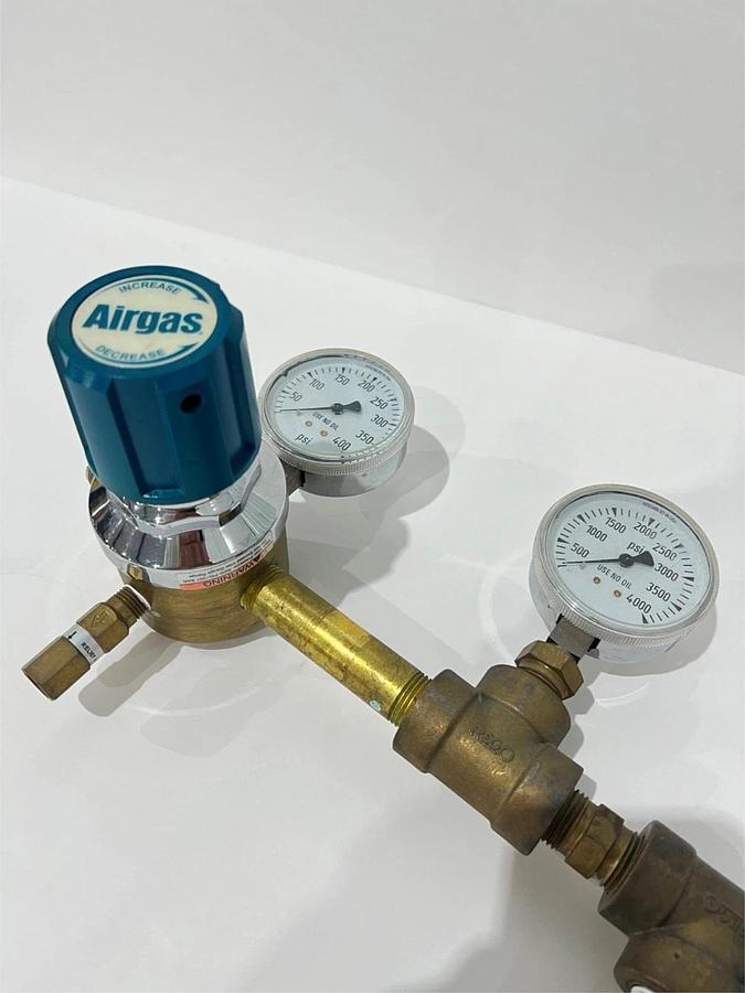 Used Air Gas, 4835000-20-000 Gas Regulator Assy w/ 2 Gauges & 2 Valves, Used