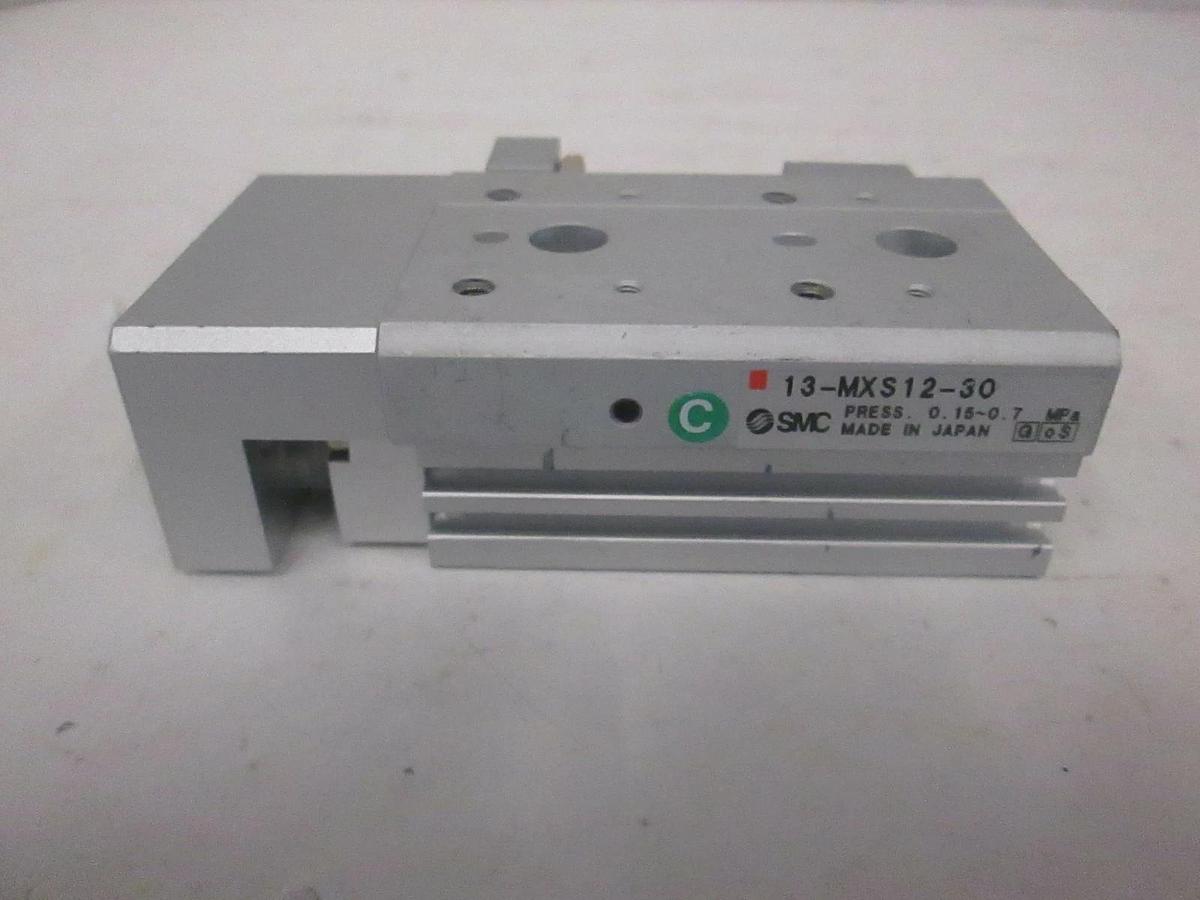 Used SMC, 13-MXS12-30 Air Cylinder Linear Slide Actuator Table, Used