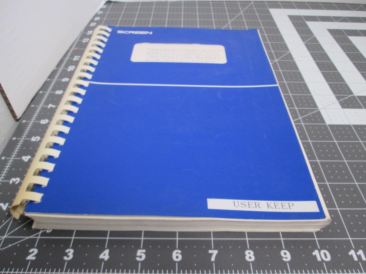 Used Screen, WRW-626, Phosphorous Acid Treatment Unit T-9 Instruction Manual 90520