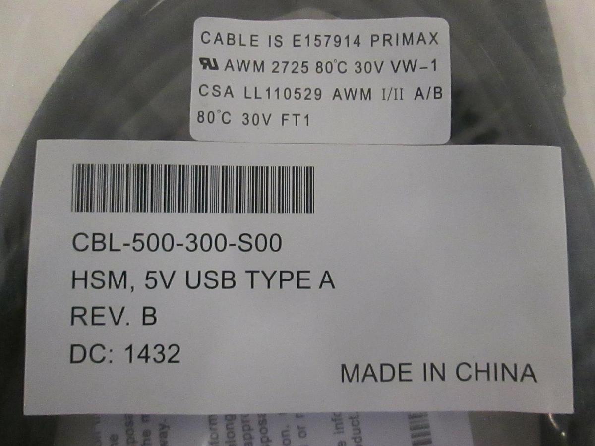 Used Honeywell, CBL-500-300-S00, 5V USB Cable Type A, New
