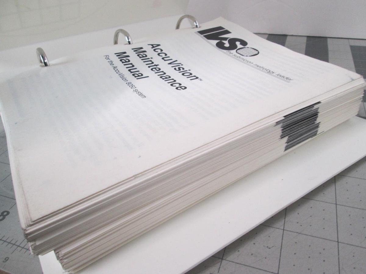 Used IVS, AccuVision Maintenance Manual for AccuVision 8050 System, Used