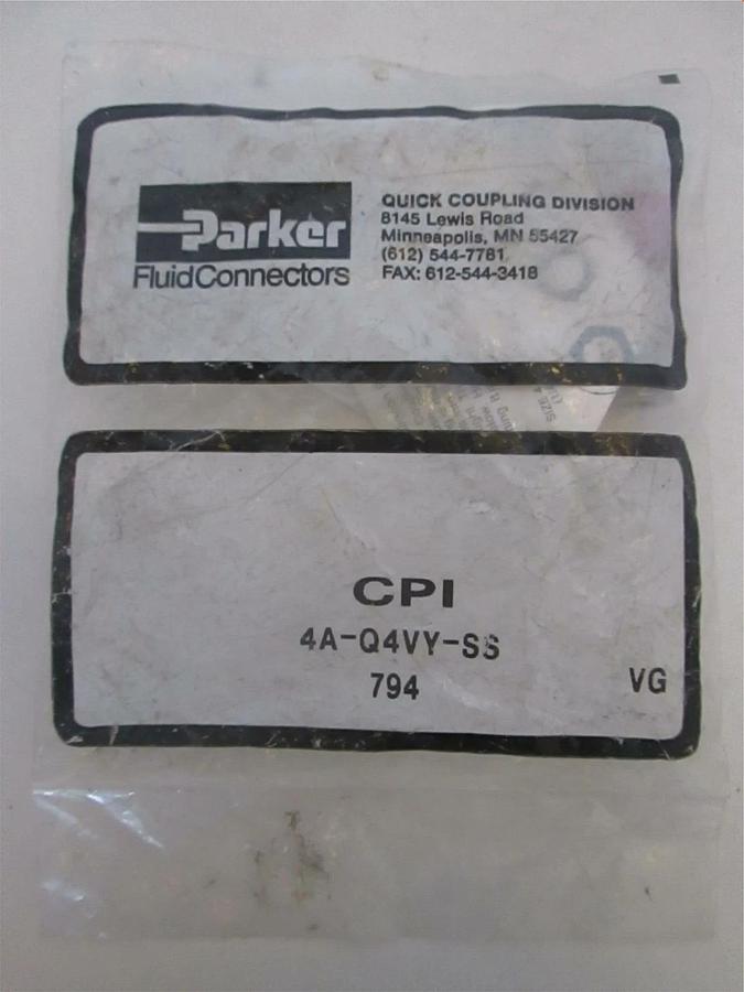 Used Parker, 4A-Q4VY-SS, Quick Coupling Fitting, New