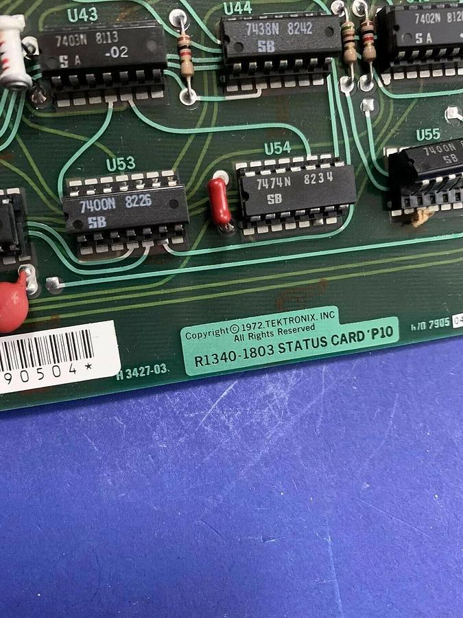 Used Tektronix R1340-1803 Status Card P10, 670-2905-04 PCB Assy, Used