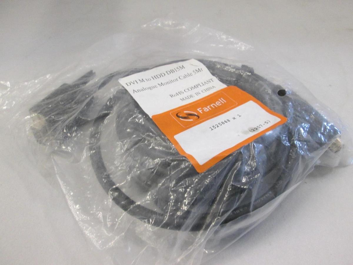 Farnell, 1525848, Analogue Monitor Cable, 5 Mr, DVIM to HDD DB15M, New