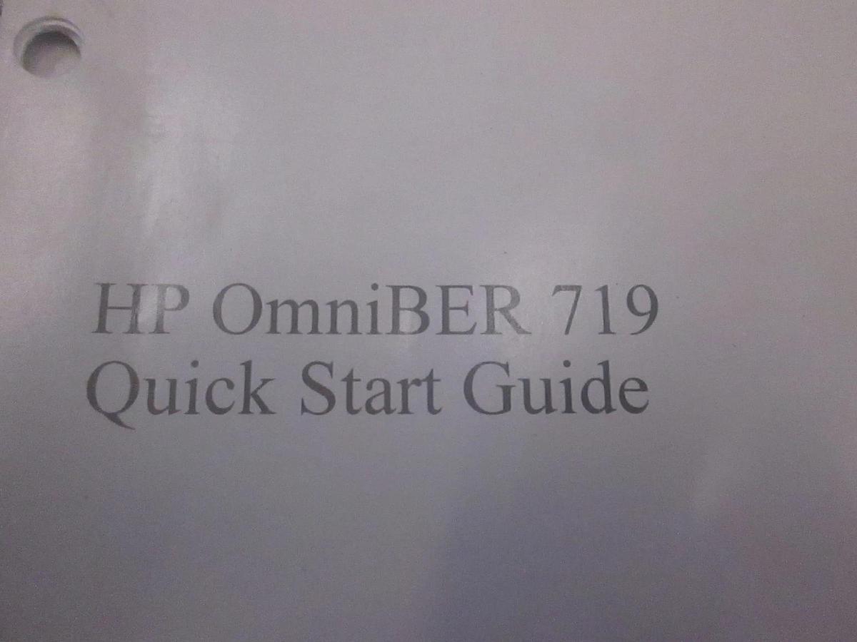 Used HP OmniBER 719 Quick Start Guide, Used