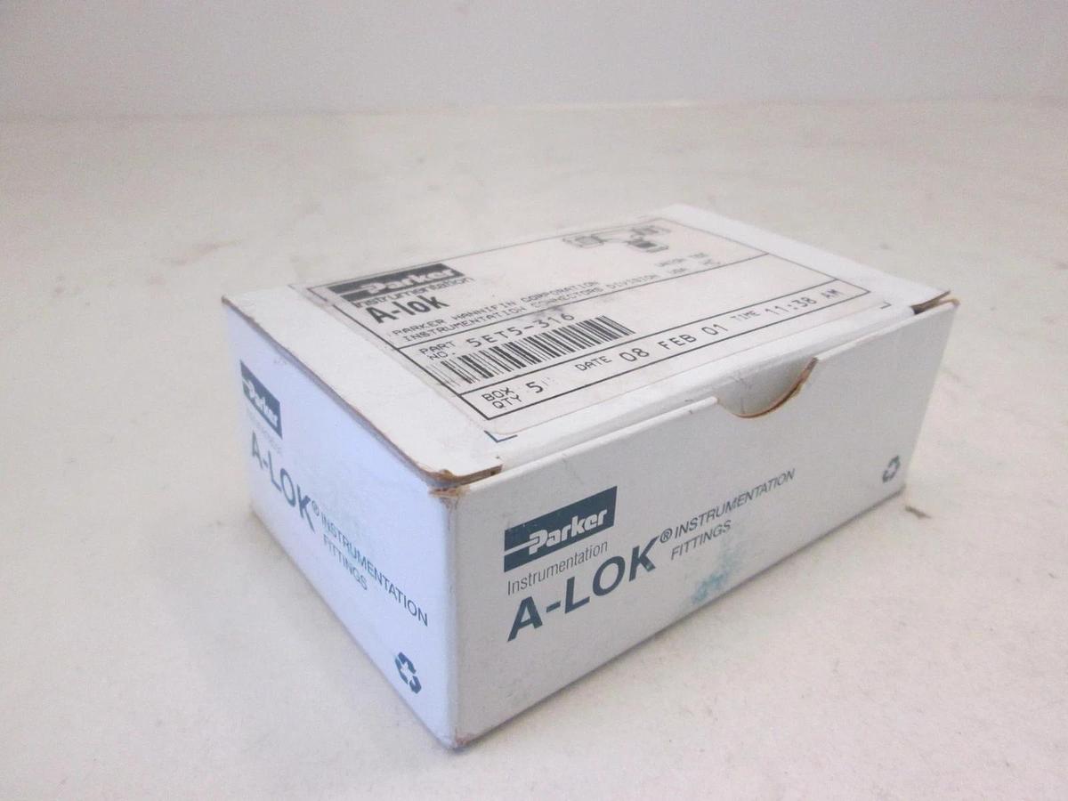 Parker, 5ET5-316, Union Tee Fitting Box of 5, New