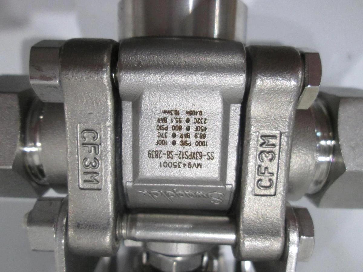 Used Swagelok, SS-63XPS12-S8-53DHT-2839, Ball Valve w/ 153DA Double Actuator, NWOB