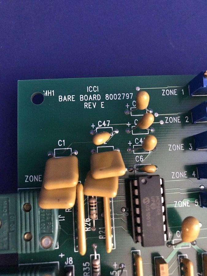 Used ICCI PCB Assembly 8002797 Rev E, 3 Zone Type R, Used