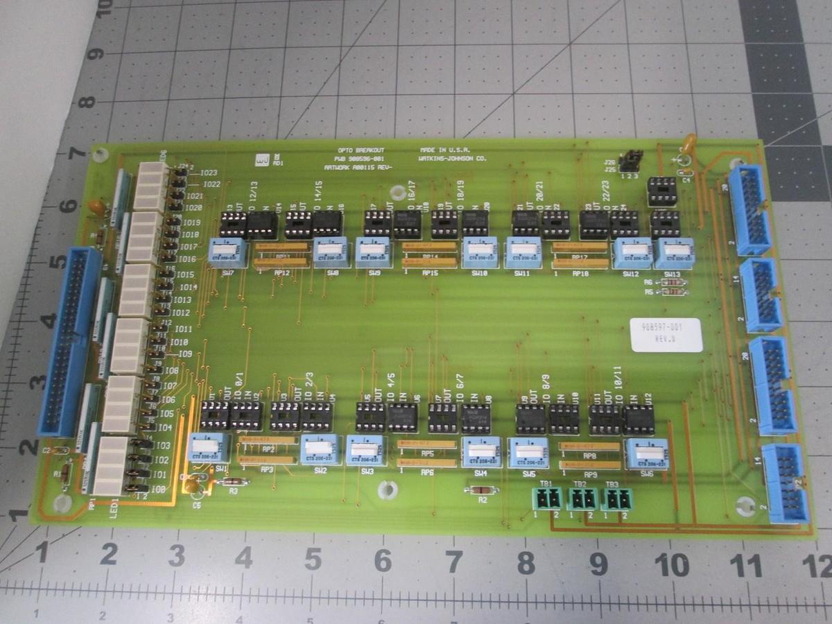 Used Watkins Johnson, 908597-001, Opto-Breakout Card 18-APL. New